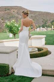 STRETCH SATIN STRAPLESS MERMAID SWEETHEART NECKLINE - Image 3