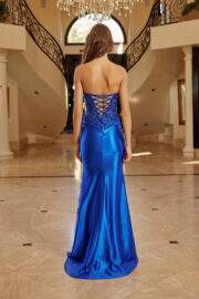 SATIN STRAPLESS SHEER ILLUSION CUTOUTS FROM HIPS TO HEM - Image 3