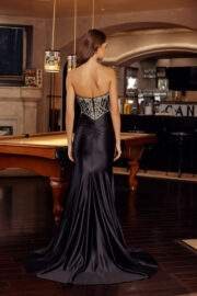 FIT AND FLARE SILVER SEQUINED APPLIQUE TOP SCOOP BUSTLINE - Image 3