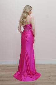 SHINY SATIN FIT AND FLARE SEMI SWEETHEART BUSTLINE - Image 2
