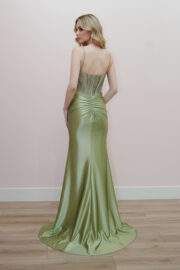 SHINY SATIN FIT AND FLARE SEMI SWEETHEART BUSTLINE - Image 3