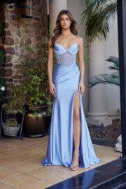 TWIST FRONT SWEETHEART NECKLINE SEQUINED BONED BODICE - Image 13