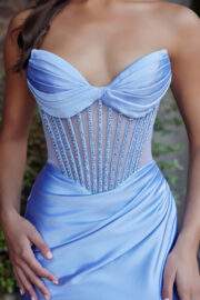 TWIST FRONT SWEETHEART NECKLINE SEQUINED BONED BODICE - Image 12