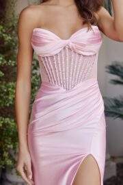 TWIST FRONT SWEETHEART NECKLINE SEQUINED BONED BODICE - Image 3