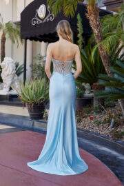 SWEETHEART STRAPLESS NECKLINE SILVER STONE BODICE APPLIQUE - Image 3
