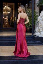 PLUNGING V NECKLINE WITH FULL BEADING APPLIQUE BODICE - Image 9