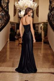 PLUNGING V NECKLINE WITH FULL BEADING APPLIQUE BODICE - Image 7