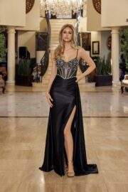 PLUNGING V NECKLINE SPAGHETTI STRAPS AND A SHEER WAISTLINE - Image 10