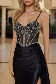 PLUNGING V NECKLINE SPAGHETTI STRAPS AND A SHEER WAISTLINE - Image 8