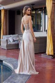 PLUNGING V NECKLINE SPAGHETTI STRAPS AND A SHEER WAISTLINE - Image 4