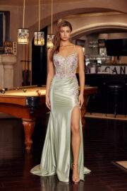 SWEETHEART BUST LINE SHEER BONED EMBROIDERED BODICE - Image 4