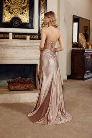 SHINY SATIN HEAVY BEADED TOP SWEETHEART BUSTLINE - Image 7