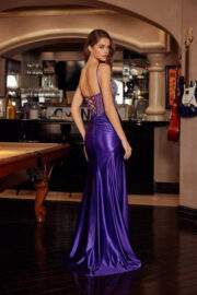 SHINY SATIN HEAVY BEADED TOP SWEETHEART BUSTLINE - Image 4