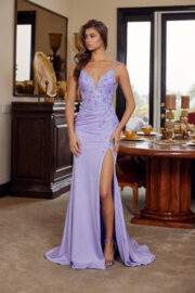 PLUNGING V NECKLINE DOUBLE SPAGHETTI STRAPS CUTOUT SIDES
