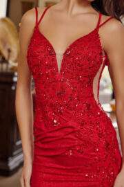 PLUNGING V NECKLINE DOUBLE SPAGHETTI STRAPS CUTOUT SIDES - Image 4
