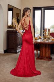 PLUNGING V NECKLINE DOUBLE SPAGHETTI STRAPS CUTOUT SIDES - Image 3