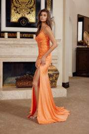 GLITTER STRETCH SATIN SPAGHETTI STRAPS V NECKLINE - Image 3