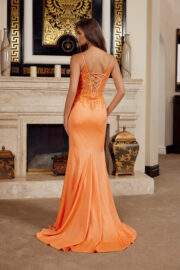 GLITTER STRETCH SATIN SPAGHETTI STRAPS V NECKLINE - Image 2