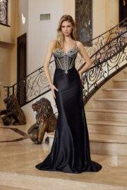 FIT AND FLARE CRAFTED WITH LUXURIOUS GLITTER STRETCH SATIN - Image 7