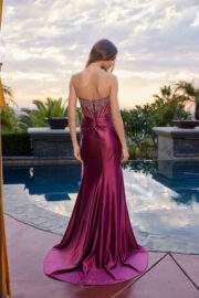 STRAPLESS SCOOP BUSTLINE ADORNED WITH SILVER BEADWORK BODICE - Image 3