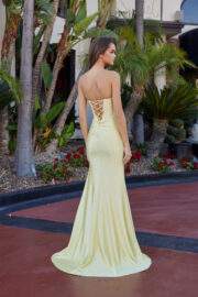 SEMI SWEETHEART STRAPLESS SHINY SATIN SILVER STONES BUSTLINE - Image 4