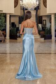 SCOOP BUSTLINE ADORNED BY SILVER BEADING ILLUSION WAISTLINE - Image 7