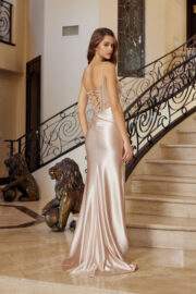 FULL SEQUIN BODICE THIN STRAPS AND A SHEER BONED WAISTLINE - Image 9