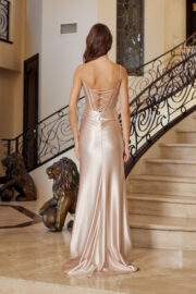 FULL SEQUIN BODICE THIN STRAPS AND A SHEER BONED WAISTLINE - Image 8