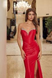 PLUNGING V NECKLINE BEADED EDGES BONED WAISTLINE - Image 6