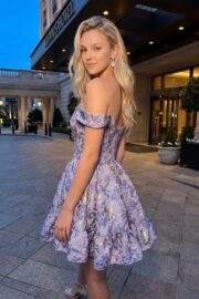 FLORAL OFF SHOULDER CORSET RUFFLE MINI DRESS - Image 4