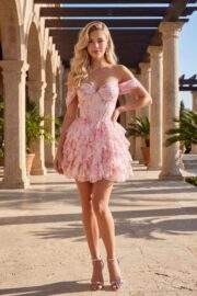 FLORAL OFF SHOULDER TIERED RUFFLE MINI DRESS - Image 3
